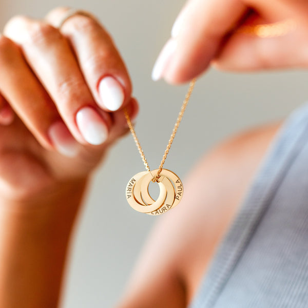 Collier “Alizée” – Anneaux Personnalisables | Argent 925 & Plaqué Or 18K