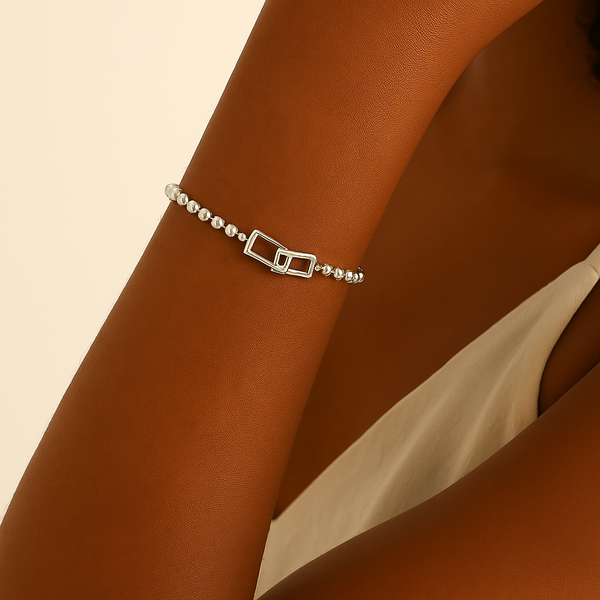 Bracelet Argent Blanc Perle Cassiopée