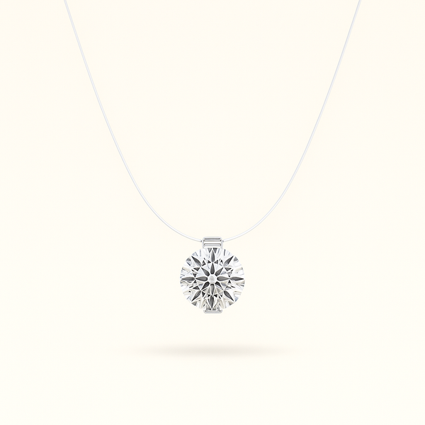 Collier Élina Histoire d’Argent avec pendentif rond en zircon, monté sur une chaîne fine en argent 925 sterling.