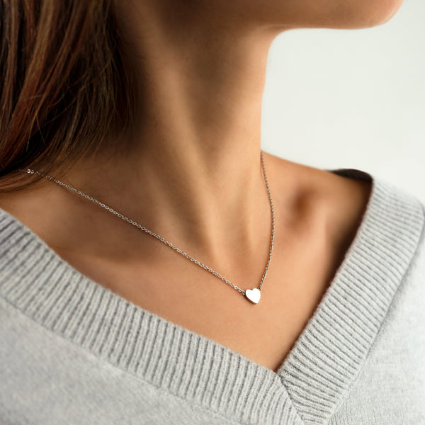 Collier Sérine Cœur Minimaliste en Argent 925 & Plaqué Or 18K