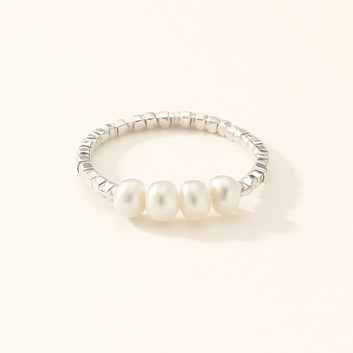 Bague fine et discrète en Argent 925, ornée d’une perle blanche, bijou féminin Histoire d’Argent