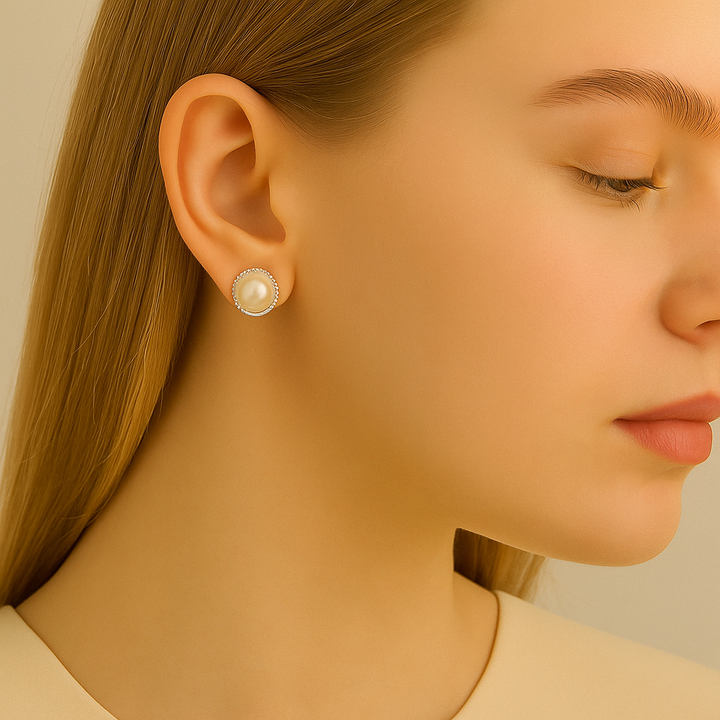 Boucles coquillage avec perle en Argent blanc 925 Sterling hypoallergénique – style doux et marin