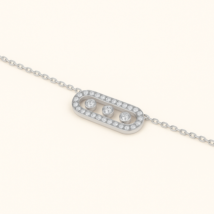 Collier pendentif argent rond avec zircon scintillant – chaîne boîte et design raffiné.