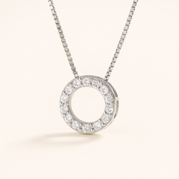 Collier chaîne boîte argent 925 avec zircon brillant – bijou tendance femme.