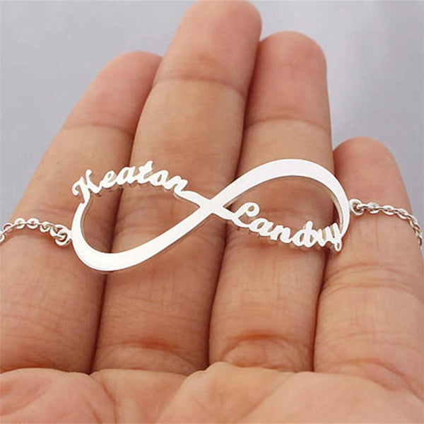 Bracelet Infini “Élise & Anaïs” – Personnalisable - Argent 925 & Plaqué Or 18K